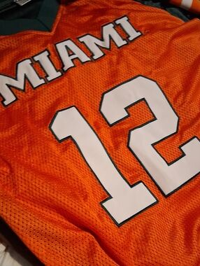 Miami #12 Orange Football Jersey